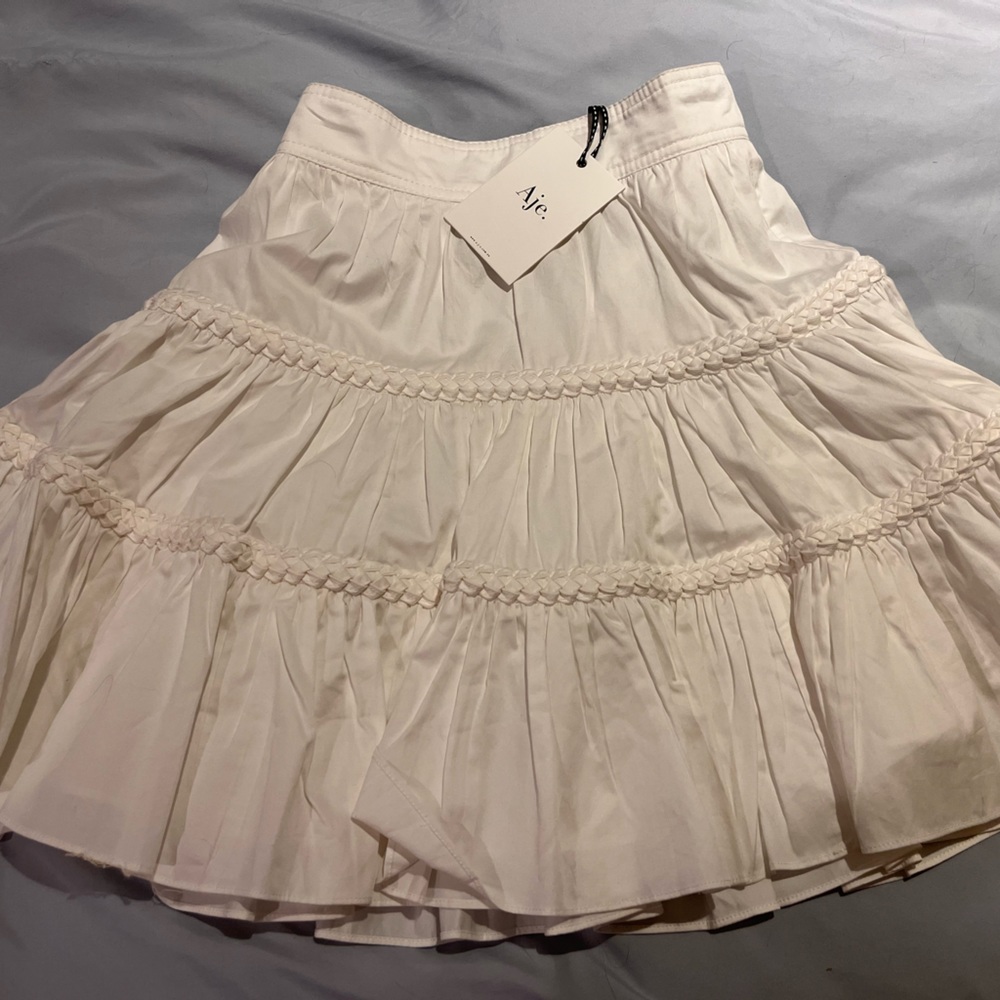 Aje white mini skirt